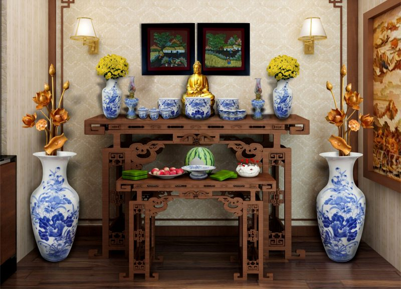 Bàn thờ phải được đặt phải chính giữa nhà và quay ra cửa chính