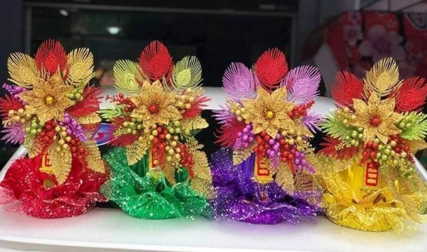 Tháp Oản Tết với vẻ bề ngoài đẹp mắt có ý nghĩa về mặt tâm linh