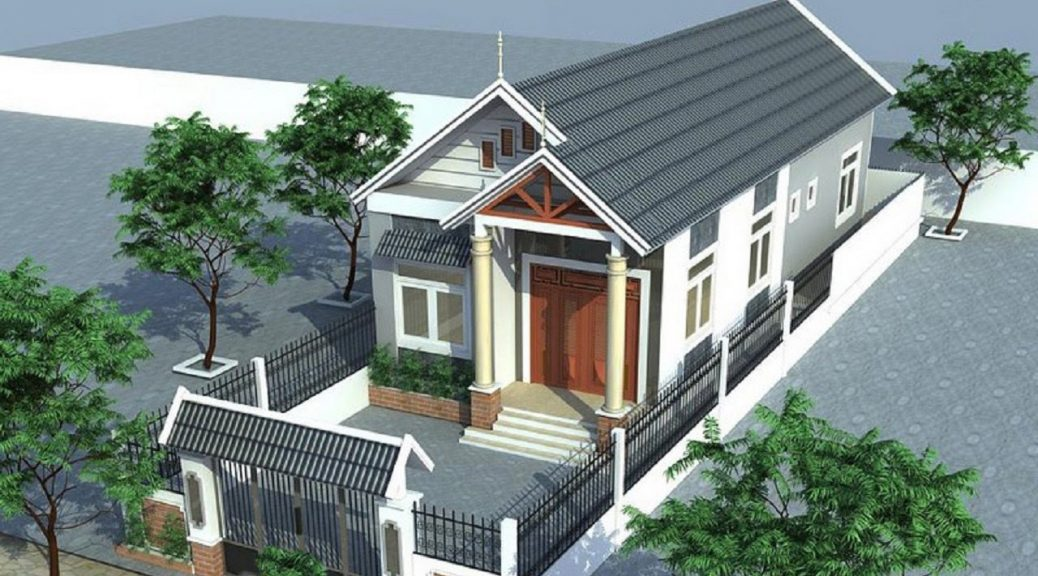 Hình ảnh nhà ống 1 tầng mái thái hiện đại