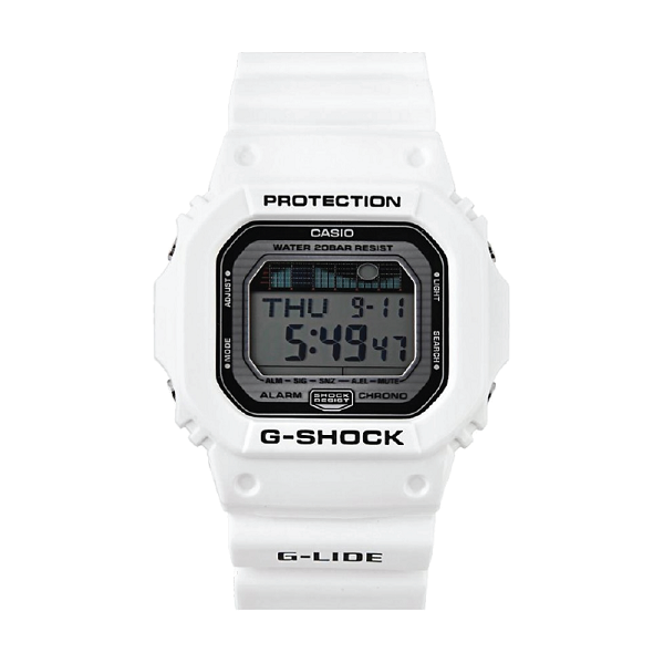 Đồng hồ điện tử mặt vuông màu trắng của Casio