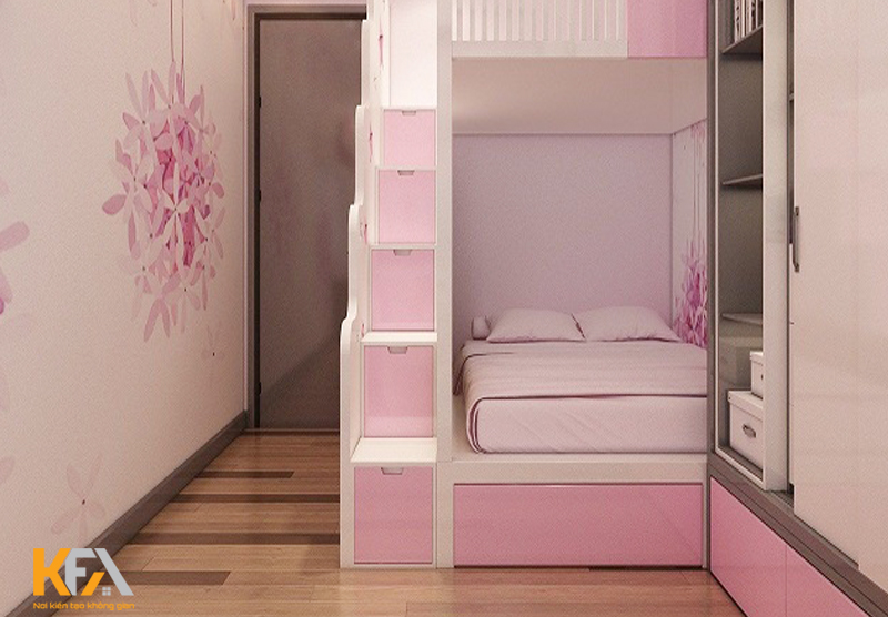Giấy dán tường cùng tông màu hồng dễ thương