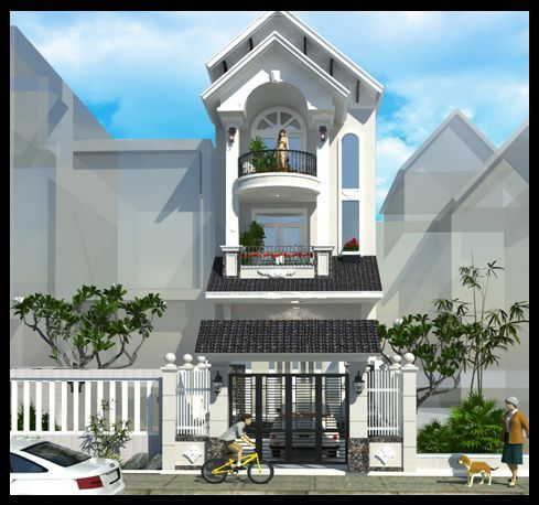 Mẫu nhà 3 tầng mái thái hiện đại