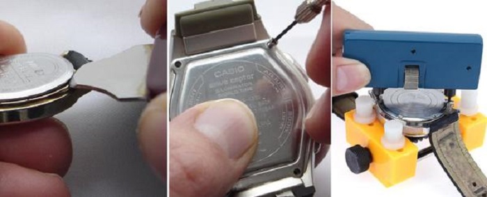 Một số cách mở nắp đáy đồng hồ Casio.