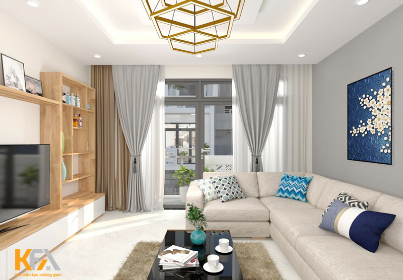 Phòng khách nhỏ hẹp nhưng vô cùng ngăn nắp