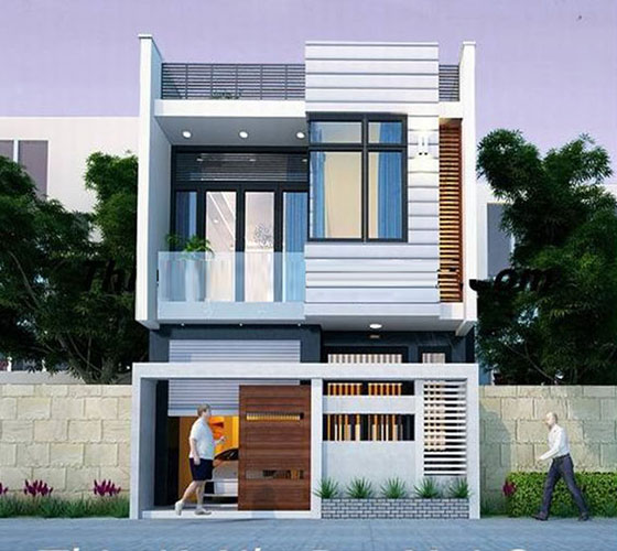 Mẫu nhà phố đẹp 2 tầng hình hộp độc đáo thu hút mọi ánh nhìn
