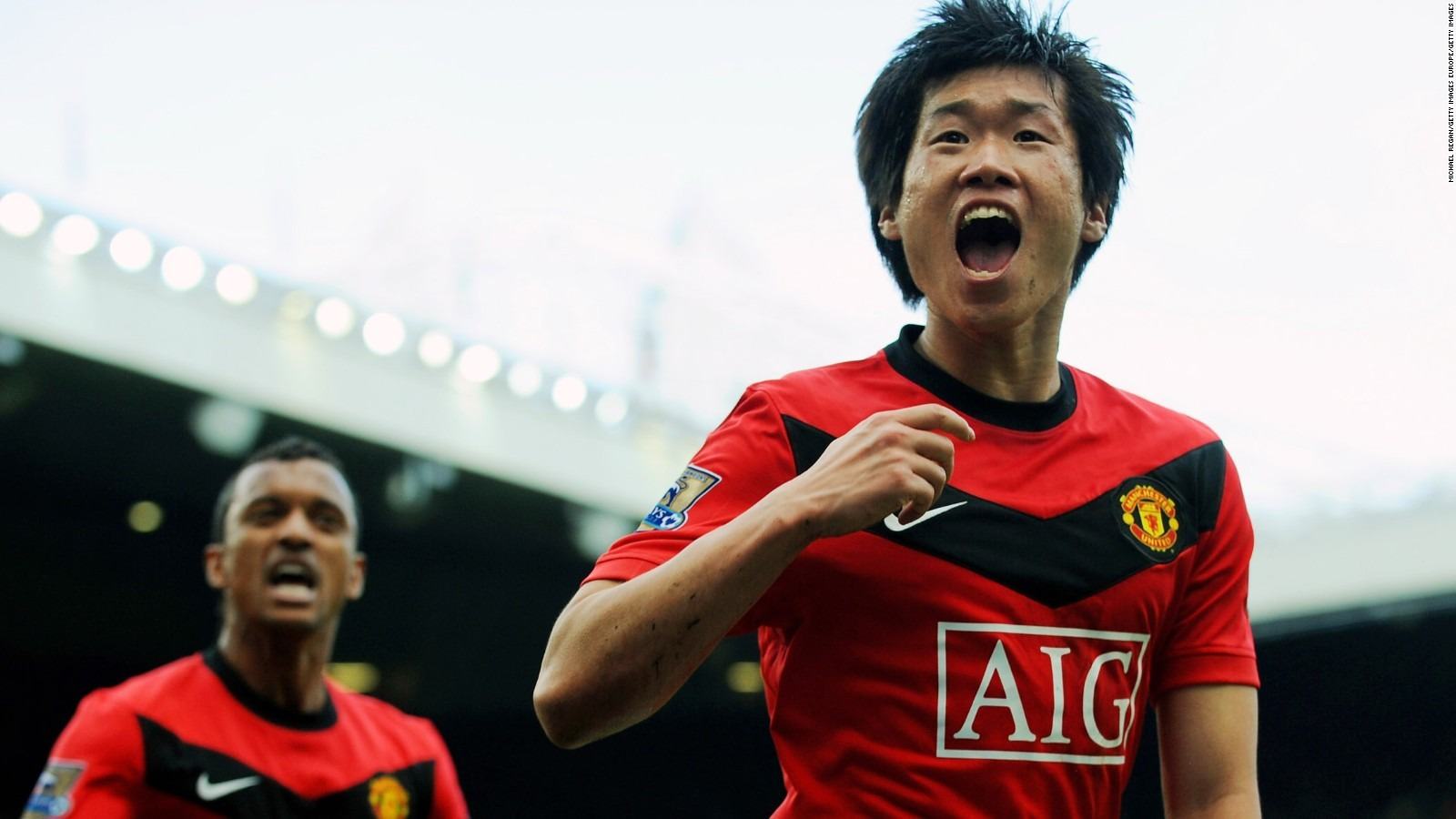 Park Ji - Sung trong màu áo của câu lạc bộ Manchester United