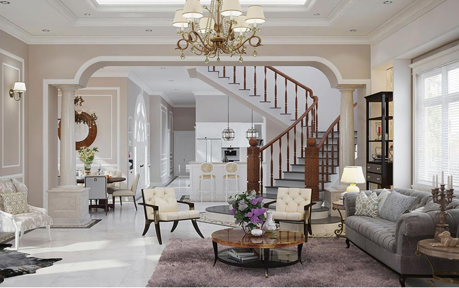 phong cách nội thất bán cổ điển hình 2