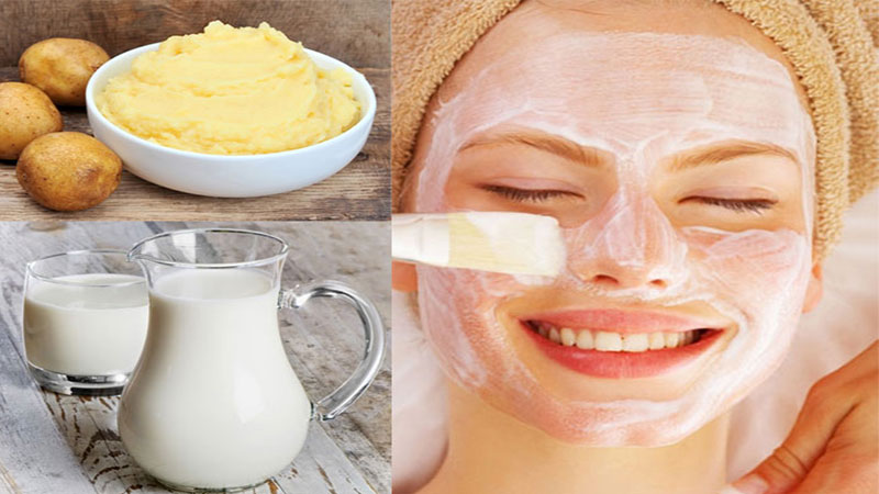 Khoai tây và sữa tươi rất có hiệu quả trong làm mềm, mịn da