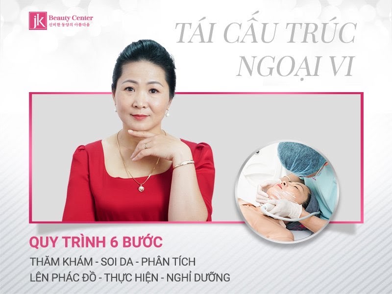 Tái cấu trúc ngoại vi - trẻ hóa tại JK Việt Nam kết hợp đa công nghệ, khắc phục đa khuyết điểm khuôn mặt.