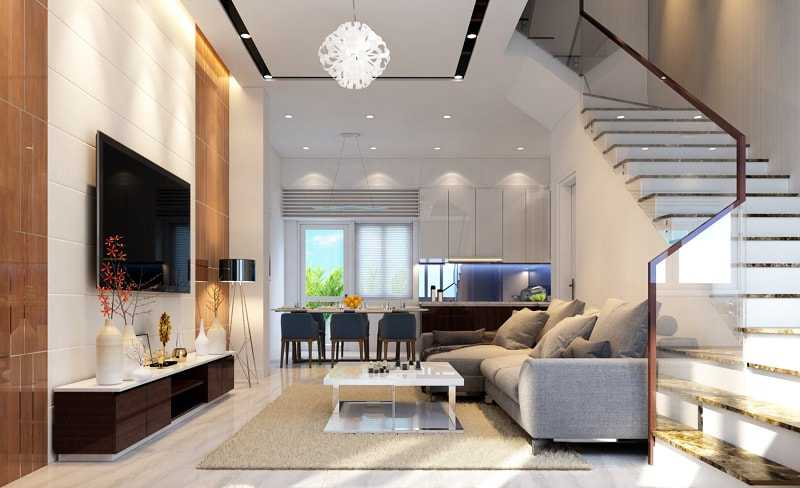 Ánh sáng trong nhà phố giúp không gian rộng rãi hơn