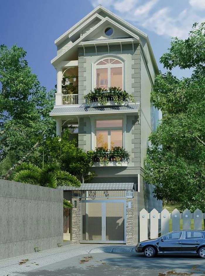 Thiết kế nhà ống 3 tầng mái thái