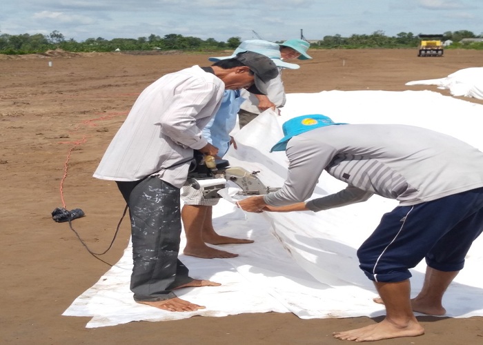 Thi công may vải địa kỹ thuật