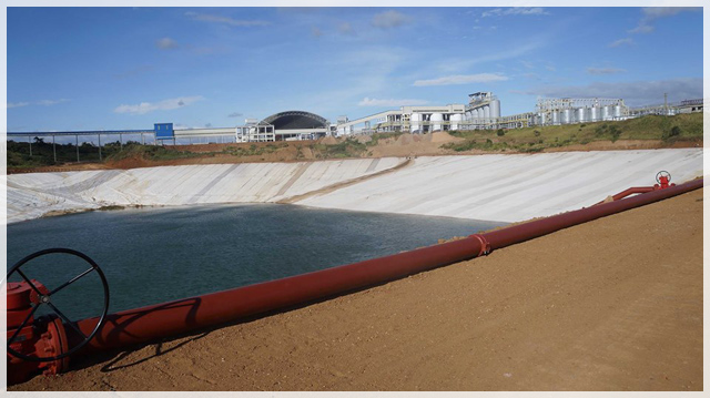 Chống thấm hồ bùn đỏ bằng màng hdpe