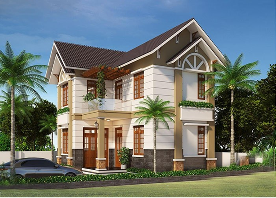 mẫu nhà 2 tầng có thiết kế đơn giản sang trọng