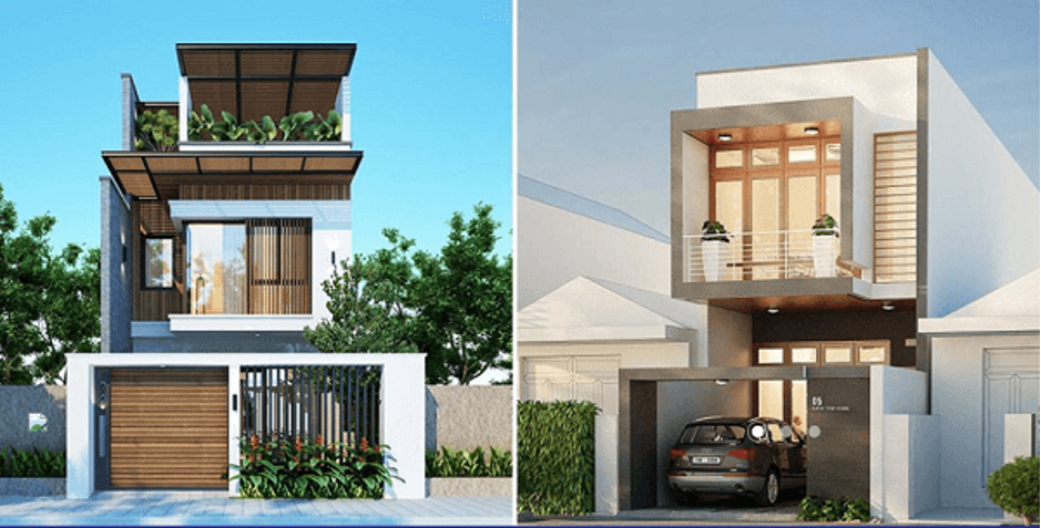nhà ống 2 tầng 3 phòng ngủ có thiết kế đơn giản
