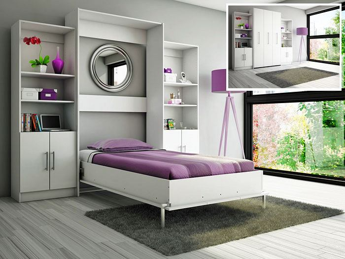 Mẫu giường ngủ thông minh kết hợp tủ đồ giúp không gian luôn gọn gàngMẫu giường ngủ thông minh kết hợp tủ đồ giúp không gian luôn gọn gàng