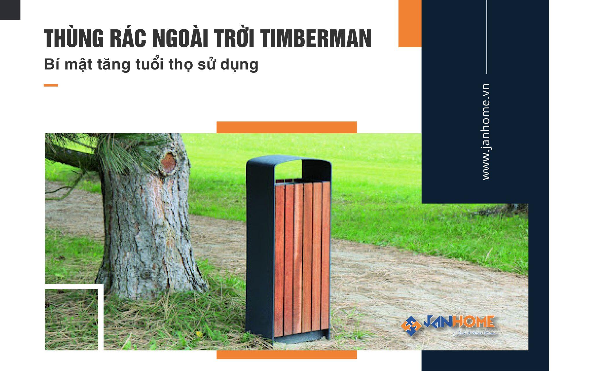 Thùng rác ngoài trời Timberman