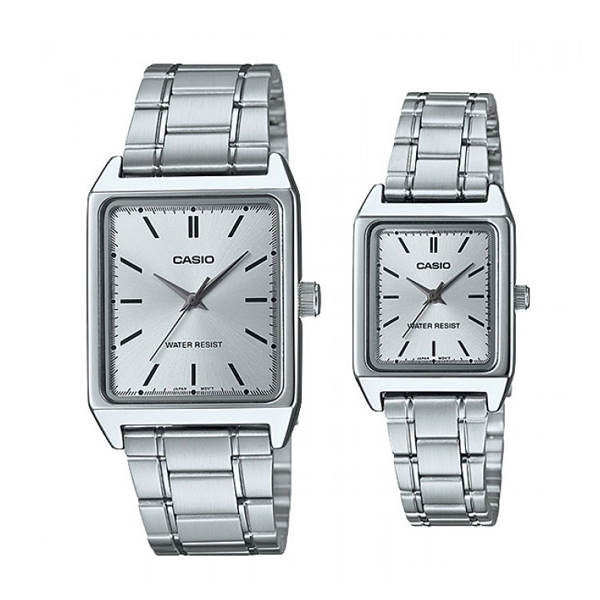 Đồng Hồ Cặp Đôi Casio MTP-V007D-7E và LTP-V007D-7E dây kim loại bền bỉ