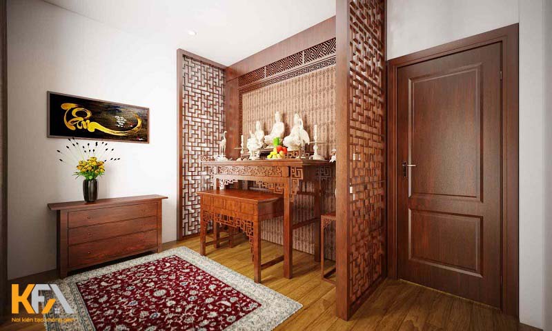 Lựa chọn mẫu vách ngăn phòng thờ đẹp