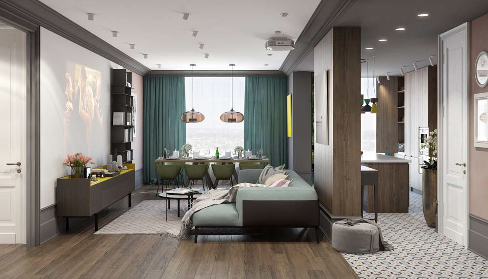 Sự cân bằng rất cần được chú trọng khi thiết kế nhà chung cư 70m2