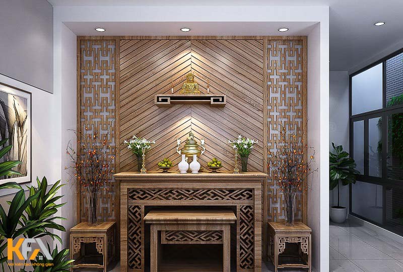 Mẫu phòng thờ thiết kế cho phòng riêng diện tích vừa phải