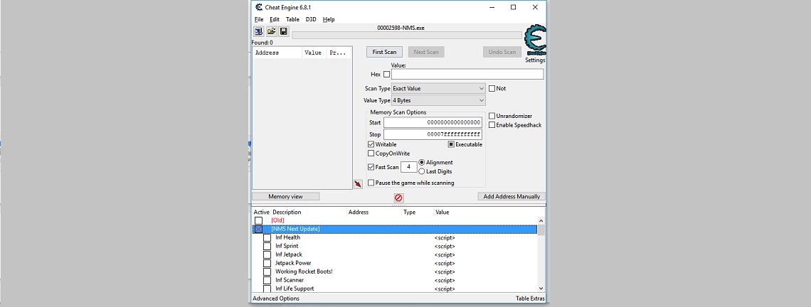 No Man's Sky 1.54 Cheat Engine Trainer No Man's Sky 1.54 Cheat Engine Trainer