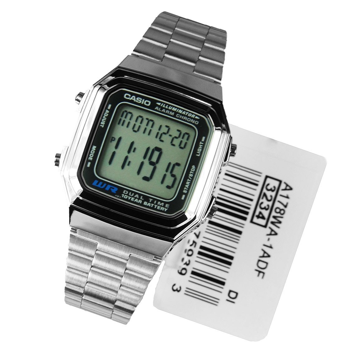Đồng hồ điện tử Casio A178WA-1ADF với thiết kế đơn giản tiện lợi