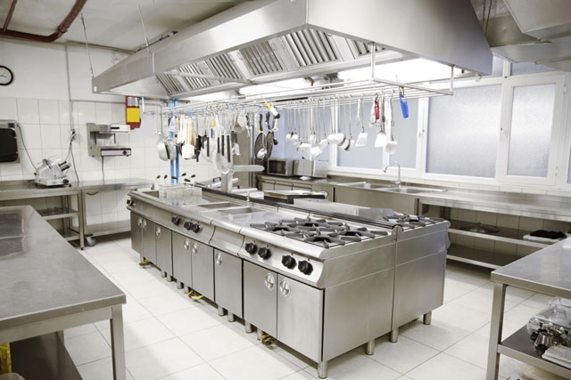 Khu bếp chuyên nghiệp có vật liệu chính từ inox