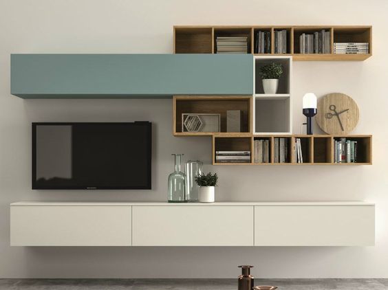 Cách trang trí kệ tivi treo tường đẹp nhất cho phòng khách nhà bạn 
