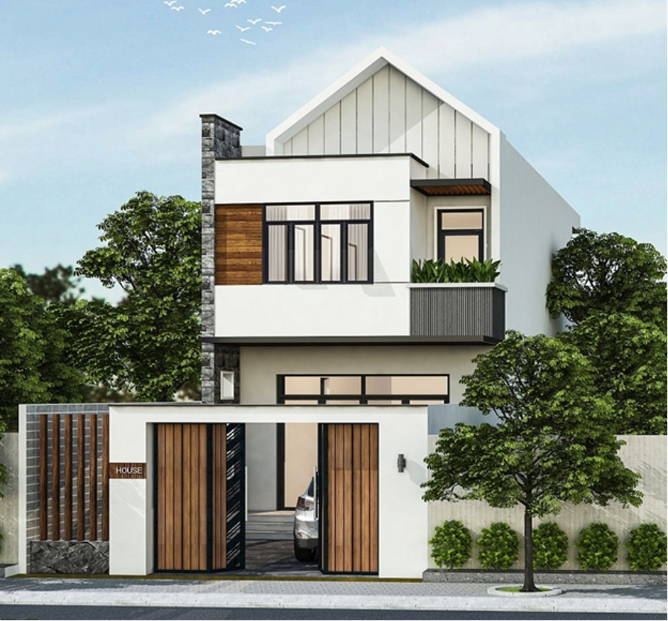 thiết kế nhà ống 2 tầng hiện đại giá 700 triệu