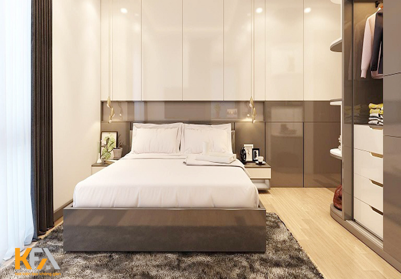 Cặp đôi gối màu trắng sáng là màu chủ đạo