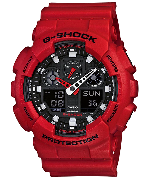 G Shock GA-100B-4A vô cùng đẹp mắt, nổi bật với 2 tông màu đỏ đen