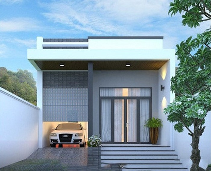 Mặt tiền mẫu nhà 1 tầng dưới 1 tỷ phong cách hiện đại